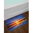 thumbnail image 2 of Lake Bath Mat, Dreamy Sunset Scenery with Reflection on the Lake Dramatic Dusk Twilight, Plush Bathroom Decor Mat with Non Slip Backing, 29.5" X 17.5", Blue Pale Orange Yellow, by Ambesonne, 2 of 2