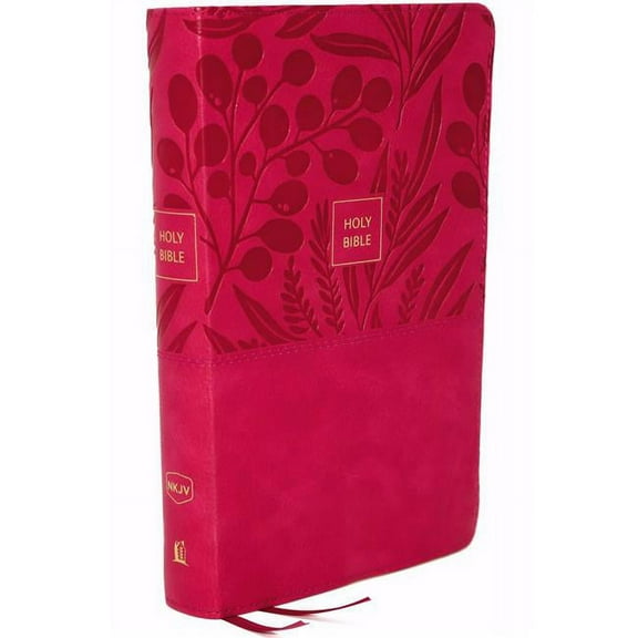 Nelson Bibles  NKJV Personal Size Large Print Reference Bible, Pink Leather