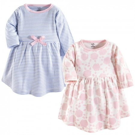 

Touched by Nature Baby and Toddler Girl Organic Cotton Long-Sleeve Dresses 2pk Floral Shadow 6-9 Months