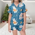 thumbnail image 1 of Adorable Printed Girls Pajama Set Short Sleeve Button Up Top and Comfy Shorts for Cozy Home Wear, 1 of 5