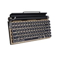 thumbnail image 1 of Clavier Machine à Écrire, Touches Rondes/rétroéclairé Blanc/compact 75 % Disposition pour Windows/Mac/PC/Ordinateur Portable (Couleur Grain de Bois), 1 of 6