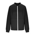thumbnail image 5 of GEWSEY Womens Bomber Jacket Zip Up Casual Jackets Lightweight Trendy Outerwear Coat with Pockets (Black, L), 5 of 6