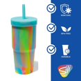 thumbnail image 3 of Silipint: Silicone 32oz Straw Tumblers: 2 Pack Sugar Rush - Reusable Unbreakable Cup, Flexible, Hot/Cold, Airtight Lid, 3 of 8