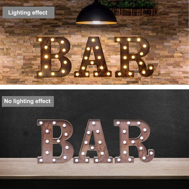 Rdutuok LED BAR Marquee Sign – Battery Operated Light-Up Letters For Weddings, Parties & Home Decor