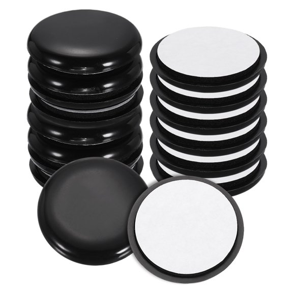 16 Pack Plastic Furniture Sliders 1.5" Self-Adhesive Round Furniture Leg Protectors, Table Chairs Foot Cups Sliders Reusable Furnishing Movers for Hardwood Floors Tile Laminate