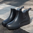 thumbnail image 1 of Botas De lluvia cortas De PVC De verano para Mujer, Botas De trabajo antideslizantes con plataforma De estilo británico, Botas planas De goma para pesca al aire libre, Botas De Mujer, 1 of 5