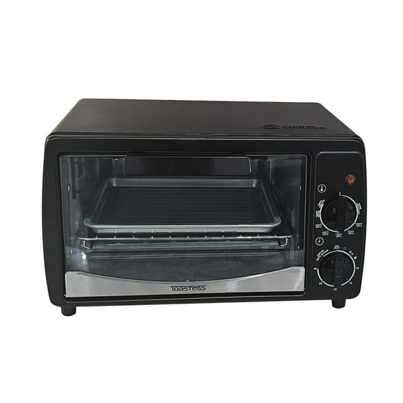 Toastess - Toaster Oven, 4 Slice Capacity, Temperature Control, 1000 Watts, Black