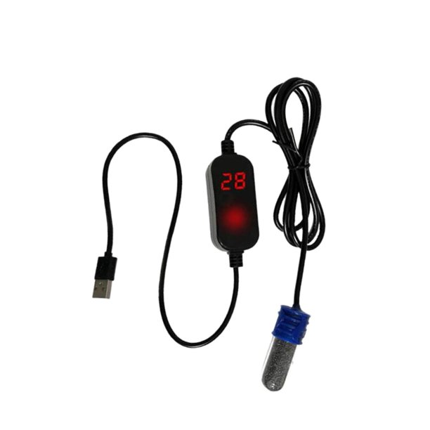 Small Fish Tank Heater Temperature Adjustable with Built in Thermometer