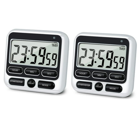 

Digital Kitchen Timer Magnetic Countdown Kitchen Timer with Loud Alarm(2 Pack)