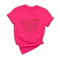 thumbnail image 1 of Diufon Hauts de la Saint-Valentin pour Femmes Tunique à Manches Courtes Col Rond Chemise Décontractée Tendance Imprimée Graphique Mignonne, 1 of 6