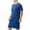 Blue, variant on Men Crew Neck Short Sleeve Nightshirt, Loose Side Split Mid Length Pocket Sleep Tunic Loungewear