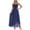 Navy, variant on Rggeeun Women'S Dresses Solid Color Elegant Ankle-Length Halter Thin Straps Square Neck Sleeveless A-Line Loose Fit Soft Fabric With Waist Shirring Ruffle For Summer Office Casual Wear,Black,L
