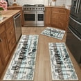 thumbnail image 5 of MeyJey Farmhouse Kitchen Rug Set of 3 - Non Slip, Machine Washable Low Pile Floor Mats, Water Repellent Rugs for Kitchen, Dining & Laundry Room, Teal/Brown/Beige, 5 of 14
