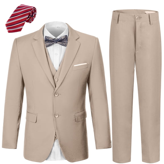 ETHAN Khaki Suit for Boys Church Wedding Dress Elegant Boys Dress Suits Size 8-10