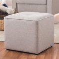 thumbnail image 2 of Baxton Studio Corinne Pouf Carré de 16 Pouces en Gris Pâle, 2 of 5