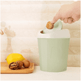 thumbnail image 6 of PHIGZNT Mini Trash Can with Swing Lid, 2 Liter Desk Small Trash Can for Bathroom Vanity, Desktop, Tabletop or Coffee Table - Dispose of Cotton Rounds, Makeup Sponges, Tissues Green One Size, 6 of 9