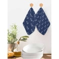thumbnail image 2 of Navy Blue Anchor Kitchen Dish Towels for Drying Dishes Set of 2, Nautical Coastal Summer Ocean Ship Waffle Weave Microfiber Hand Tea Bathroom Towels Quick Dry & Absorbent Towel 12x12, 2 of 7
