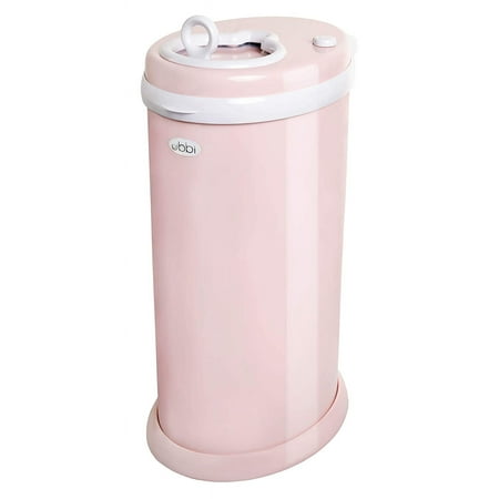 Ubbi Stainless Steel Diaper Pail, Odor Locking, No Special Bag Required, Award-Winning, Registry Must-Have, Blush Pink