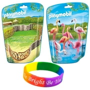Flock of Flamingos and Zoo Enclosure with Dimple Bracelet
