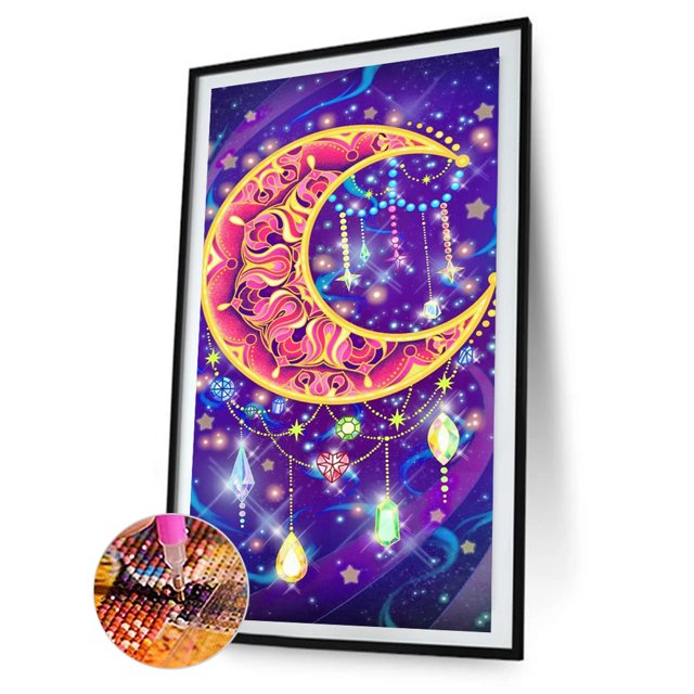 Cuadros Decorativos Kit de póster de luna 5D de pintura de diamante de taladro redondo completo hecho a mano (HJ132) Sywqhk Nuevos Originales