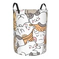 thumbnail image 3 of LNWH Laundry Basket, Cartoon Woman and Cats Pattern Foldable Laundry Hamper with Handles Waterproof, Medium Size, 3 of 8