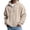 203#Beige, variant on Mens Waffle Knit Hoodies Full Zip Up Long Sleeve Drawstring Hooded Sweatshirts Loose Fit Comfort Stylish Jacket