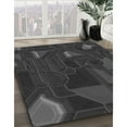 thumbnail image 3 of Ahgly Company Machine Washable Indoor Round Transitional Charcoal Black Area Rugs, 3' Round, 3 of 7