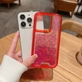 thumbnail image 3 of Case for iPhone 15 Pro Max, Glitter Cute Sparkle Case Hybrid Dual-Colors Gradient Women Girls Protective Phone Case Cover for iPhone 15 Pro Max, Bling Slim Shockproof Protection Cover, Red, 3 of 13