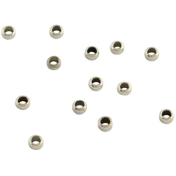 1000pcs 2x1mm Stainless Steel Crimp Beads Rondelle Round Loose Beads Jewelry Making Findings for Bracelet Necklace Creative Craft