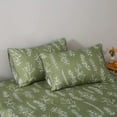 Floral Sage Green Queen Size Sheet Sets White Gingko Leave Print Plant Printed Bedding Sheets