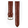 thumbnail image 2 of Hirsch Crocograin Bonded Leather Watch Strap - Golden Brown - M - 16mm - Gold Buckle, 2 of 9