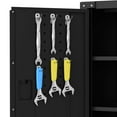 thumbnail image 4 of Metal Storage Cabinet, Rolling Tool Cabinet with 2 Adjustable Shelves, Pegboard, Locks & 4 Wheels, Heavy Duty & Rust Resistant for Garage, Workshop, Black, 4 of 8
