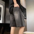 thumbnail image 4 of GHSOHS Mens Shorts Black Cargo Shorts Breathable Large Size Mens Baggy Jean Shorts Y2k Hop Cargo Pants Jorts Loose Fit Long Denim Shorts Streetwear Cargo Shorts,L, 4 of 8