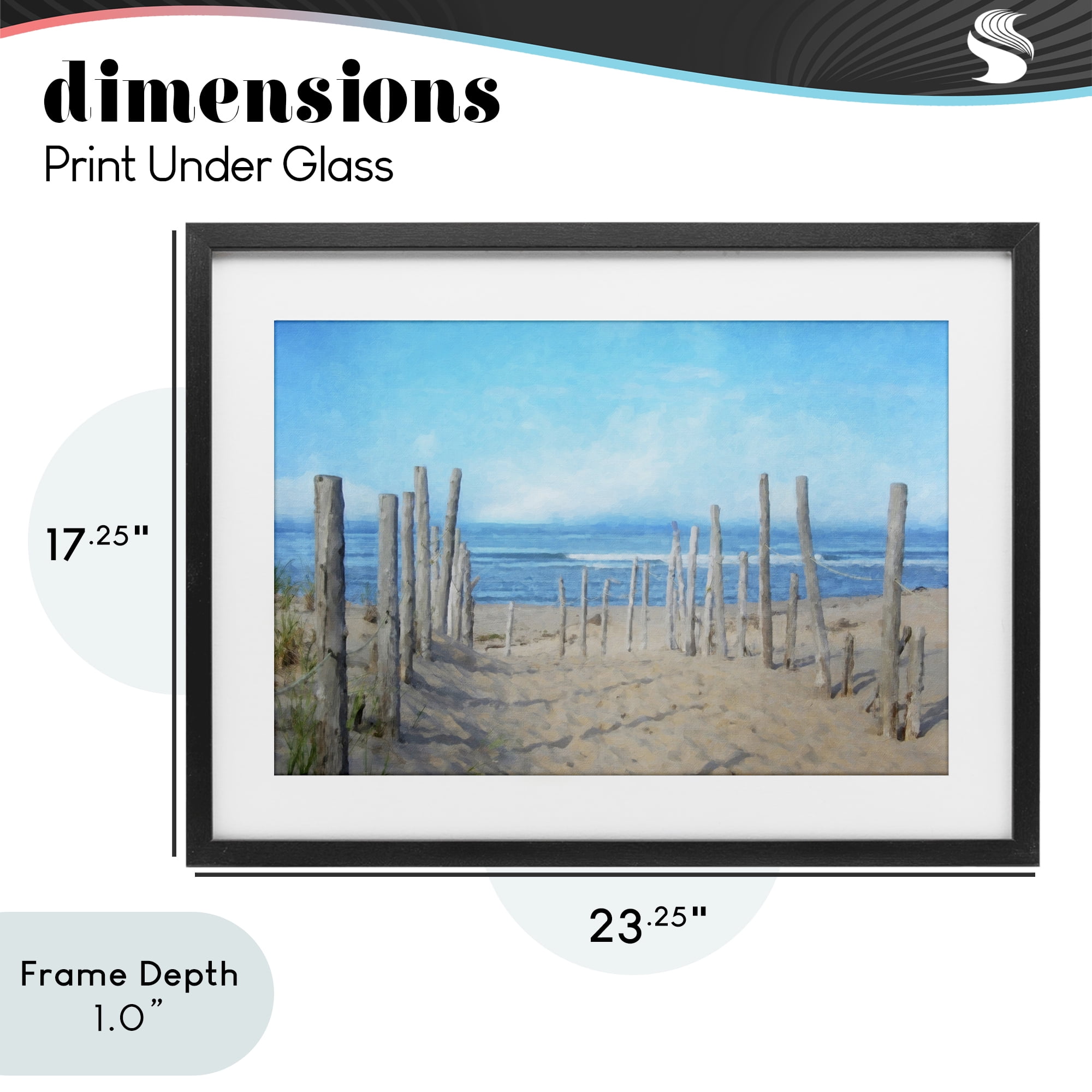 Stupell Industries National Seashore Vista Black Framed Print Under Glass, design by Grotto Studios