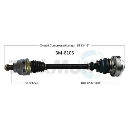 CV Axle Shaft Fits select: 2006-2010 BMW M5, 2006-2010 BMW M6