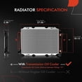 thumbnail image 2 of A-Premium Engine Coolant Radiator Assembly with Transmission Oil Cooler Compatible with Ford F-150 Bronco 1985-1996, F-250 F-350 1985-1997, F-250 HD, Automatic Trans, Replace# 8011451, F2TZ8005KA, 2 of 8