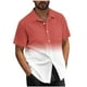 thumbnail image 1 of Mens Casual Manga Corta Botón Abajo Camisas Turndown Cuello Blusa de Impresión, Poliéster Ligero Top de la Moda para el Verano Al Aire Libre Y el Uso Diario, 1 of 6