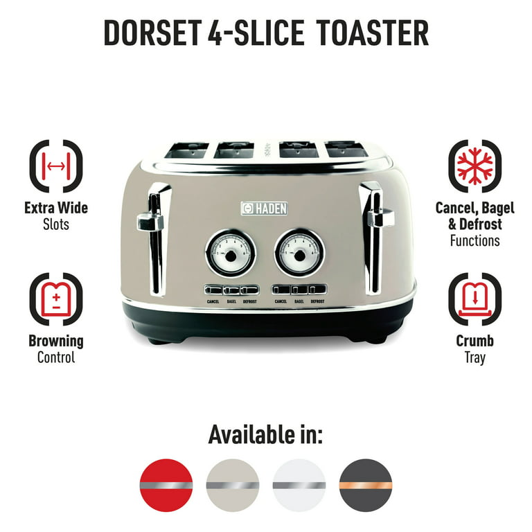 Dorset 4-Slice Toaster - Red