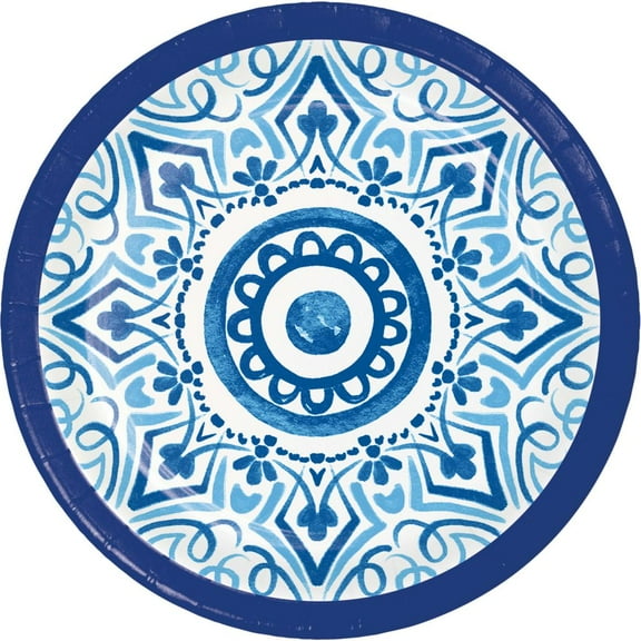 Blue Willow 7-inch paper Plates 8 Per Pack
