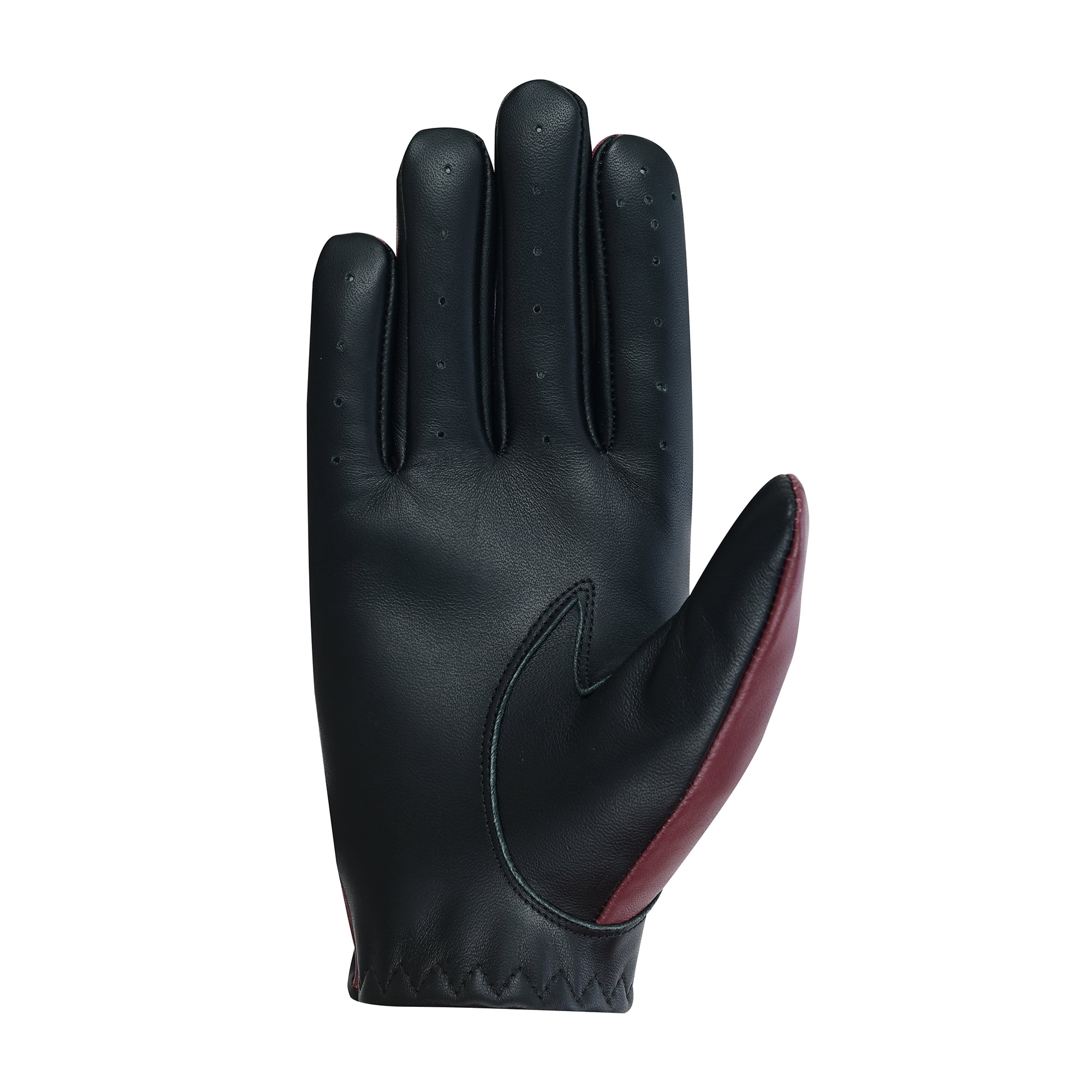 Men's Driving Gloves 100% Genuine Lambskin Leather Chauffeur Full Finger Car Driving Motorcycle Bikers Riding Gloves Burgundy-S