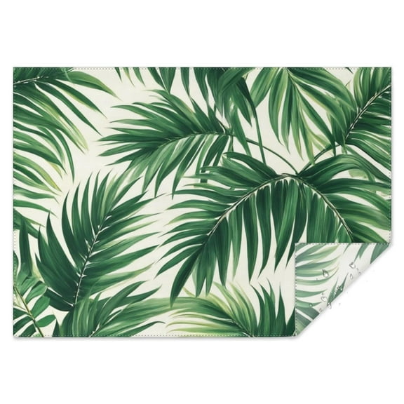 Tropical Palm Leaves in Hawaii Rectangle Tablecloth 60"x84",Waterproof Polyester Rectangle Table Cloth, Wipeable Spillproof Polyester Tablecloth for Dining, Camping, Indoor and Outdoor
