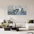 thumbnail image 2 of HFDF Farmhouse Blue Butterfly Flower Decor Large Wall Art Vintage Rustic Country Butterfly Just Breathe Pictures Wall Decor Canvas Painting Prints Artwork Decorations for Living Room 24x20inch Framed, 2 of 6