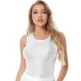 thumbnail image 5 of iiniim Women Glossy Sleeveless Workout Sports Tank Tops Shirts Vest A White XL, 5 of 7