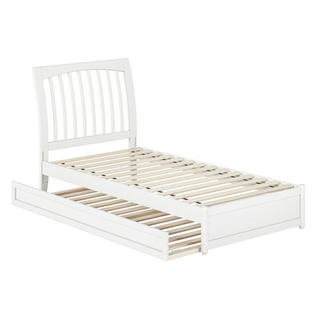 Roslyn Twin XL Wood Platform Bed with Panel Footboard & Twin XL Trundle in White