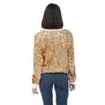 thumbnail image 5 of Women's Plus Size Round Neck Sequin Casual Sweatshirt, Gold, Medium, 5 of 6