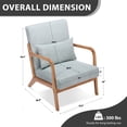 thumbnail image 4 of Mid Century Modern Accent Chair, Arm Chair Living Room Chairs with Lumbar Pillow Upholstered Lounge Reading Chair with Solid Wood Frame & Corduroy Fabrics for Living Room Bedroom (Greyish Blue), 4 of 7