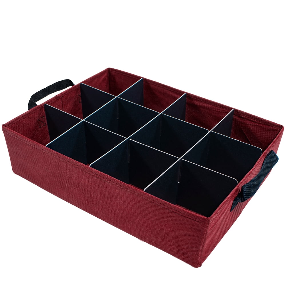 612 Vermont Christmas Ornament Storage Box with 4 Removable Trays, Holds 36 - 4" Ornaments, 17" x 13" x 13"