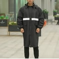 Huashengg Men's Rain Jacket With Hood Reflective Stripe Water Proof