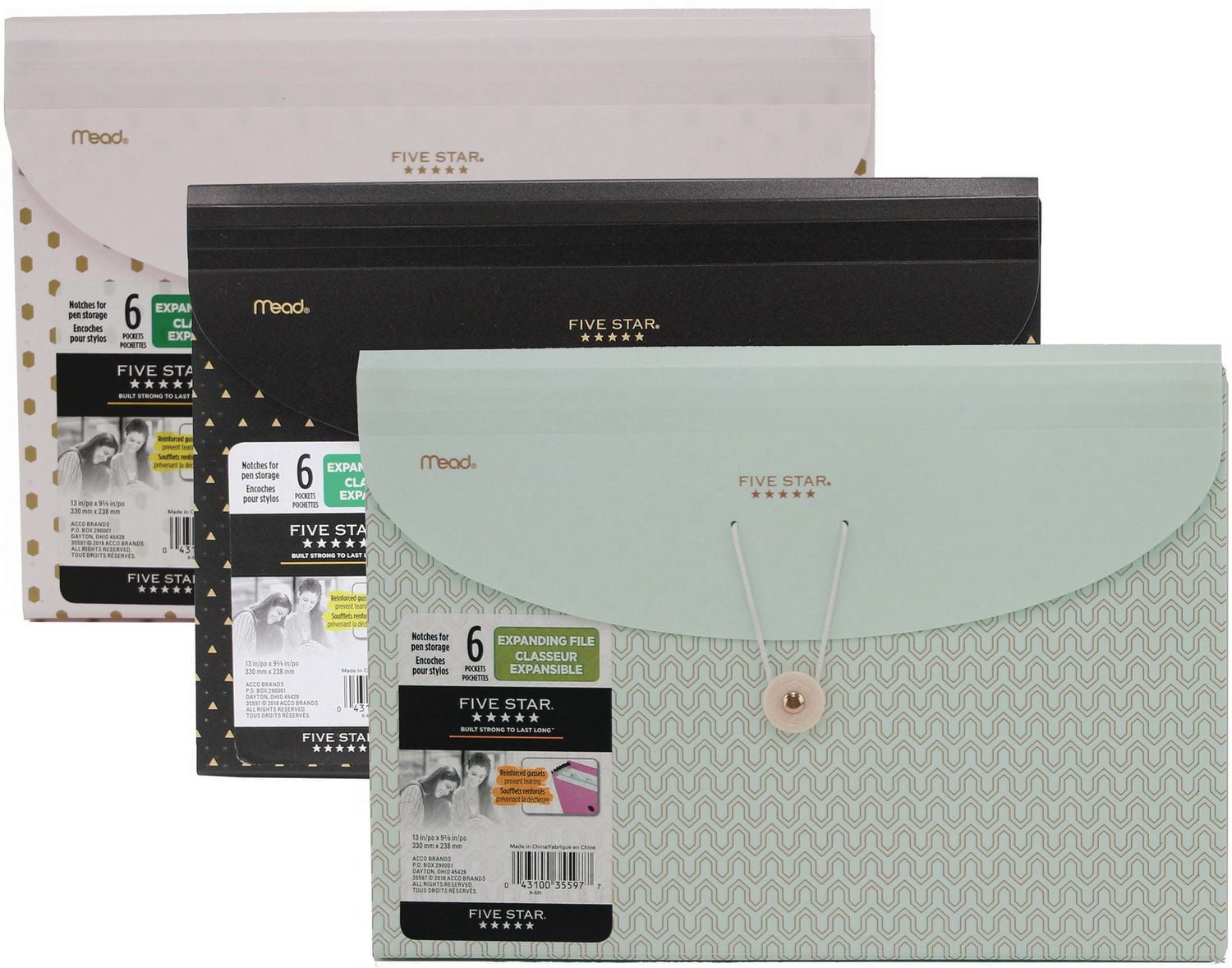 Classeur expansible Five Star en style poly