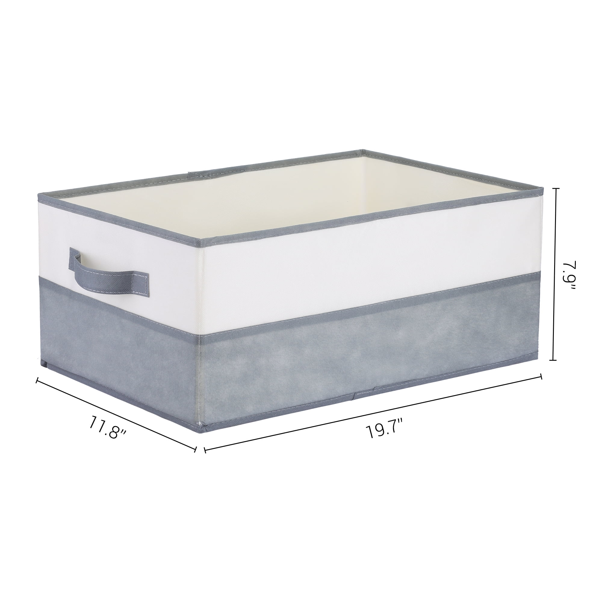 Unique Bargains Fabric Storage Cube Storage Bin Storage Basket Grey 19.7*12*8in